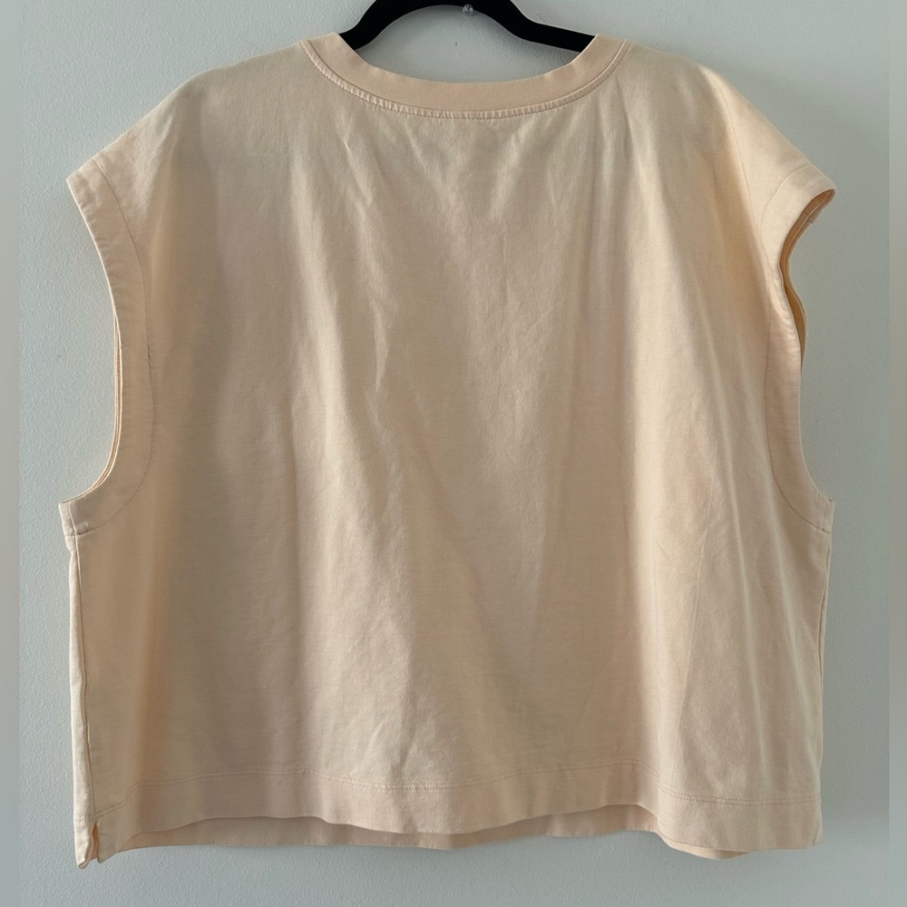 Anthropologie Cream Floral Embroidered crop Top - Picture 6 of 6